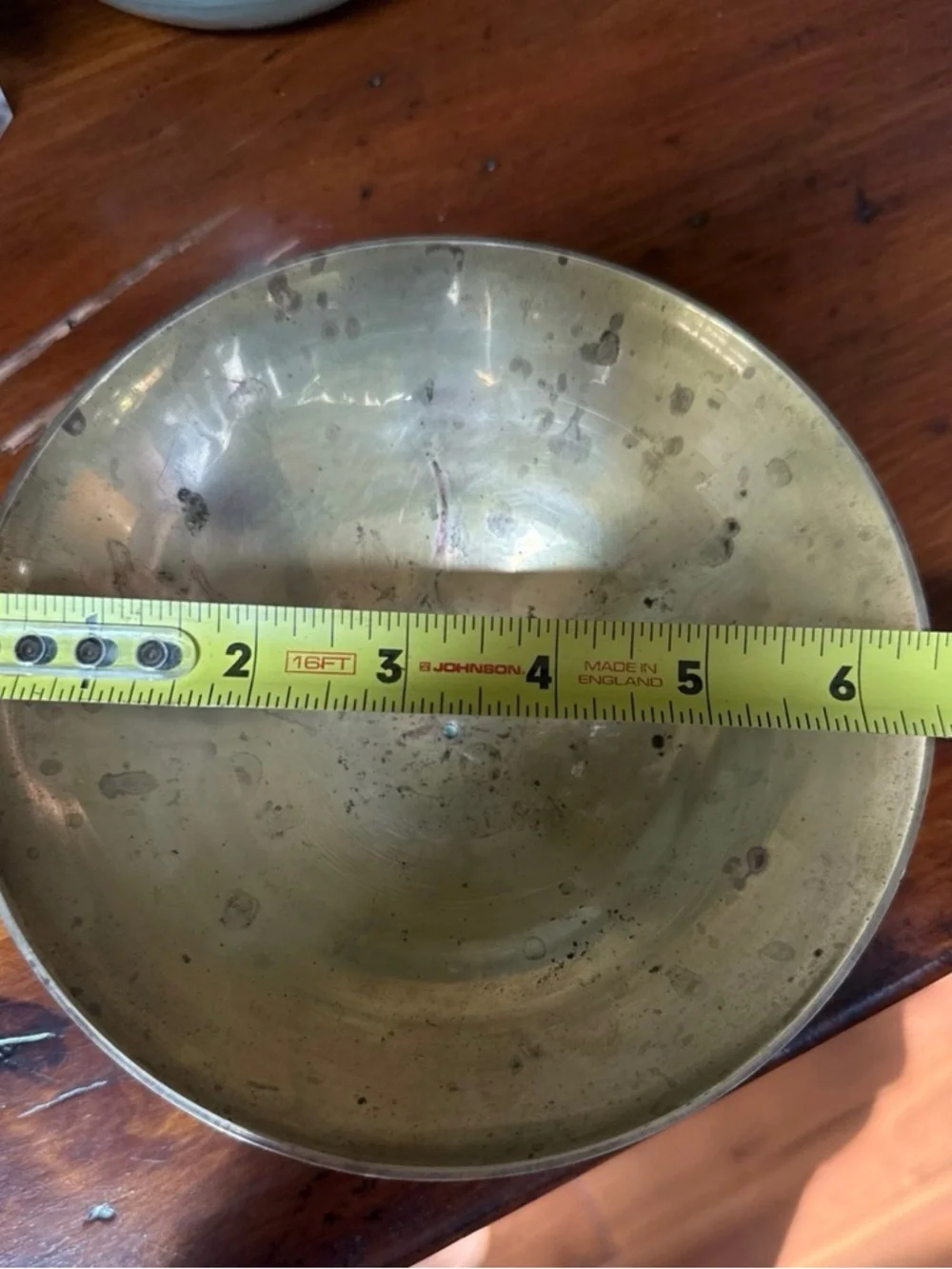 Vintage Etched Brass Pedestal Bowl - Warm Brass Tone